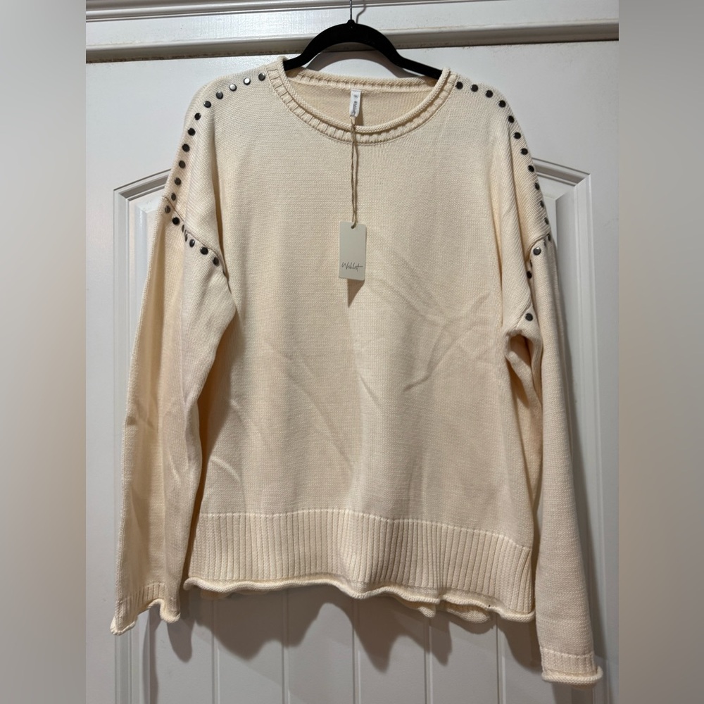 Wishlist Cream Sweater with Studs